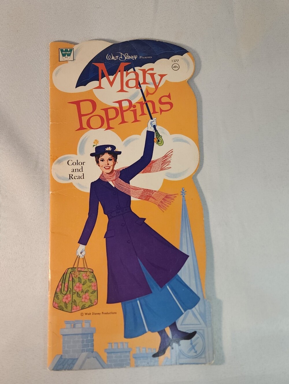 1973 Walt DIsney Presents Mary Poppins Color and Read  Whitman #1377
